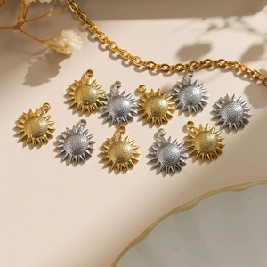 Ciondoli a Sole Girasole in Acciaio Inossidabile 304 Forniture per Gioielli Fai-da-te Charms Impermeabili Ipoallergenici per Collane Bracciali Donna Accessori Artigianali