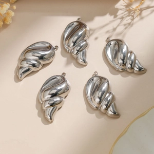 Set van vijf zilveren 304 roestvrijstalen schelphangers voor DIY-sieraden maken