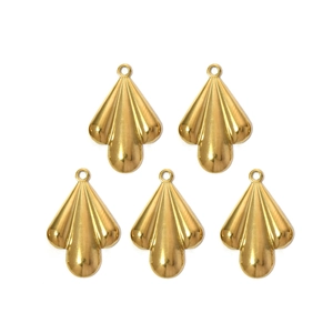 Fünfer-Set goldene geometrische fächerförmige Edelstahl-Anhänger mit Politur