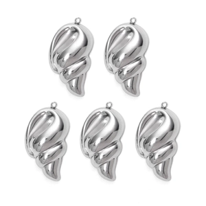 Set van 5 gepolijste roestvrijstalen schelphangers voor het maken van DIY-sieraden