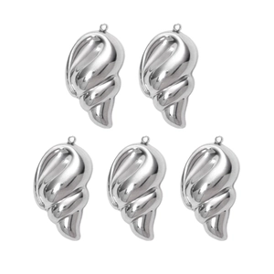 Set van vijf gepolijste 304 roestvrijstalen schelphangers voor DIY-sieraden maken