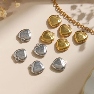 Colgantes de Corazón Sólido 3D de Acero Inoxidable 304 Alto Pulido Espejo Joyería DIY Pendientes Collares Dijes Corazón