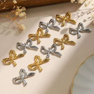 Colgante de Lazo de Acero Inoxidable para Creación de Joyería DIY Accesorios Tono Oro Plata Dijes de Nudo