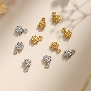 304 Stainless Steel Mini Flower DIY Jewelry Pendant Accessories Minimalist Plum Blossom Charms For Earring Necklace Bracelet Making