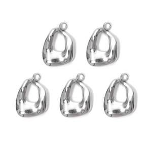 Polished 304 stainless steel irregular hollow geometric pendant charms set for DIY jewelry