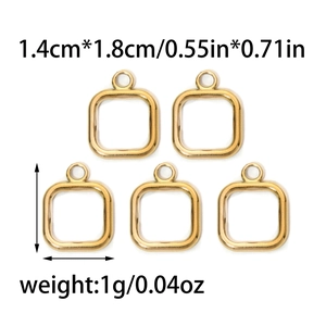 5-teiliges Set aus goldenen geometrischen 304 Edelstahl-Anhängern für Schmuckherstellung