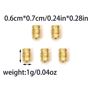Perles d'espacement cylindriques en acier inoxydable 304 pour création bijoux