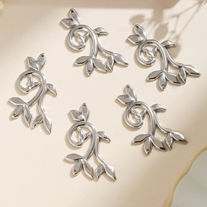 Pendentifs branches de saule en acier inoxydable 304 poli pour bijoux DIY