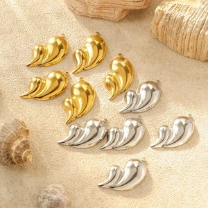Geometric 304 Stainless Steel Pendant For DIY Jewelry Making Water Drop Heart Wings Charms For Necklace Bracelet Earrings