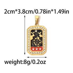 304 stainless steel tarot sun star pendant with colorful enamel and inlaid rhinestones