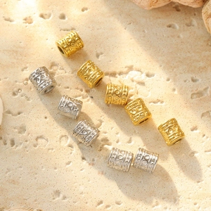 304 Roestvrij Staal Poedergegoten Geometrische 8-Patroon Tussenkralen DIY Sieraden Maken Cilindrische Kralen met Doorlopend Gat Armband Accessoires