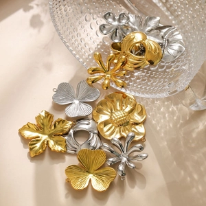 304 Stainless Steel Flower Geometric Pendant Charms For DIY Jewelry Making Findings Necklace Earring Gold Silver Plated