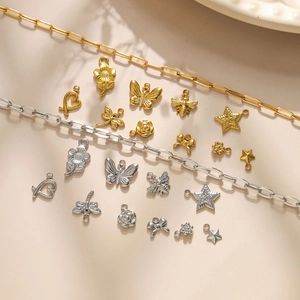 DIY-Anhänger-Set aus 304 Edelstahl mit Gold- und Silberketten für Schmuckbasteln