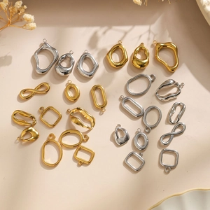 Assorted gold and silver geometric 304 stainless steel pendants for DIY jewelry making