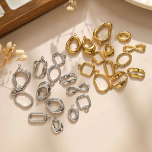 Polished stainless steel geometric jewelry charms in gold and silver for DIY jewelry making