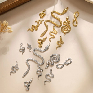 304 stainless steel snake pendants in gold and silver finish for DIY jewelry making