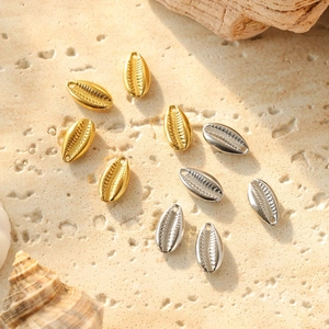304 Roestvrijstalen Schelp Bedeltjes DIY Sieraden Maken Accessoires Oceaan Serie Gekartelde Zeeslak Conch Hangers Voor Ambacht