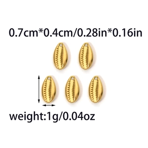 Set van 5 gouden schelphangers van 304 roestvrij staal, 0,7x0,4cm voor DIY-sieraden