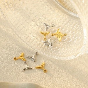 Pendentif Queue de Poisson en Acier Inoxydable 304 Minimaliste Accessoires de Bijoux DIY Breloques Queue de Baleine