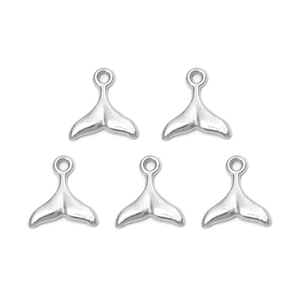 Cinq pendentifs en forme de queue de baleine en acier inoxydable 304 pour la création de bijoux