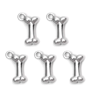 Set van 5 gepolijste 304 RVS botvormige bedeltjes voor DIY halsbanden en sieraden