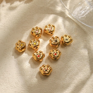 Perles en forme de patte de chat avec motif de pièce chinoise et émail coloré pour bijoux