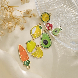 304 Roestvrij Staal Groenten en Fruit Bedeltjes Voor DIY Sieraden Maken Emaille Mango Avocado Citroen Wortel Banaan Hangers Accessoires