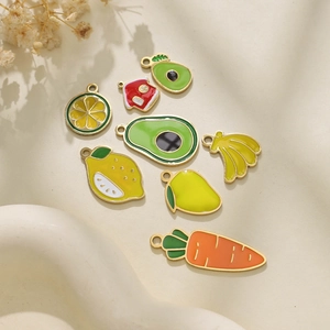 304 roestvrijstalen emaille fruit hangers voor DIY sieraden maken in diverse vormen