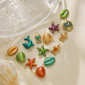 Colorful marine life charms in dolphin and starfish shapes for DIY jewelry making