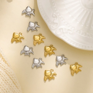 Tropical fish pendants in gold and silver stainless steel for DIY jewelry making