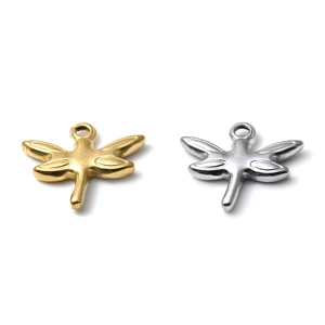 Libellen-Anhänger aus 304 Edelstahl in Gold und Silber für DIY Schmuckherstellung