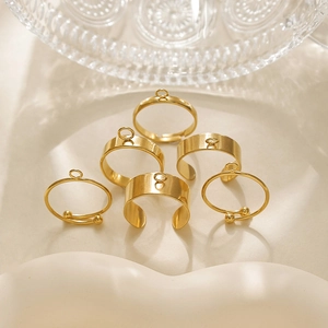 6-teiliges Set goldene offene Edelstahlringe mit Aufhängeösen für die Schmuckherstellung