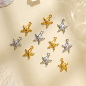 Pequeños colgantes estrella de mar de acero inoxidable 304 para joyas DIY