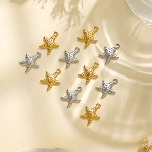Colgantes de Estrella de Mar de Acero Inoxidable 304 Charms Para Fabricación de Pulseras Collares DIY Accesorios de Playa