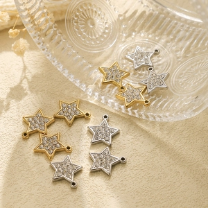 Colgante de Estrella de Acero Inoxidable 304 Con Rhinestone Accesorio para Pulsera Collar Pendientes DIY Amuleto de Estrella de Cinco Puntas Joyería Mujer