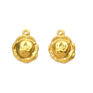 304 Stainless steel golden rose flower earrings pendants for DIY jewelry making accessories