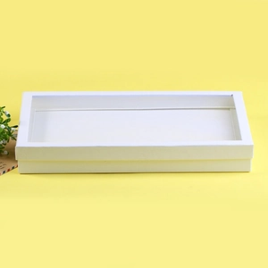 Boîte à bagues rectangulaire blanche à 100 fentes avec fenêtre transparente