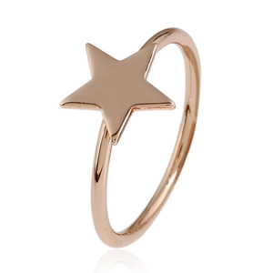 Bague Géométrique Minimaliste en Cuivre pour Femmes Plaqué Or Argent Forme Étoile Cercle Carré Triangle Bijoux de Mode Poli