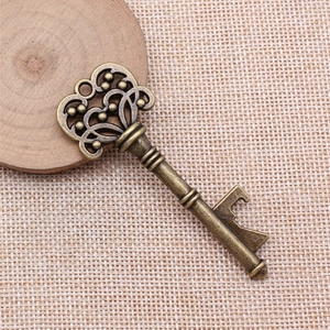 77mm vintage bronze alloy bottle opener key pendant for DIY jewelry and crafts