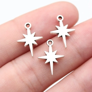 Zinc Alloy Star Pendants For DIY Jewelry Making Retro Octagram Metal Charms Electroplated Starlight Accessories Wholesale