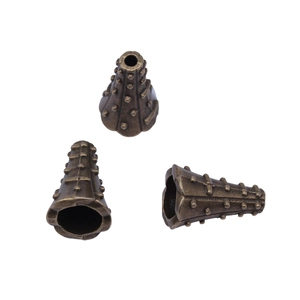 Calottes de perles en alliage de zinc bronze antique pour bijoux avec surface texturée