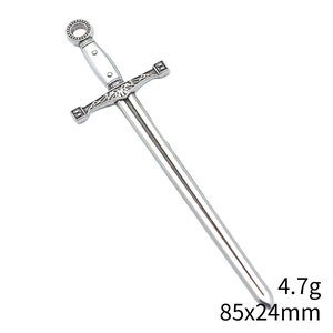 85x24mm silver sword charm pendant for DIY jewelry with vintage embossed patterns