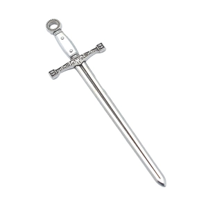 85x24mm antique silver long sword charm pendant with intricate celtic handle patterns