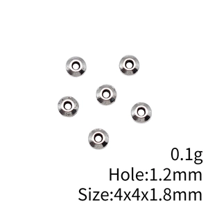 Perles d'abaque argentées 4x4x1.8mm avec trou de 1.2mm pour accessoires bijoux DIY