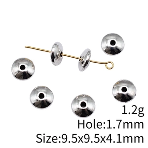 Perles d'espacement en métal argenté 9,5x9,5 mm avec trou 1,7 mm pour bijoux DIY