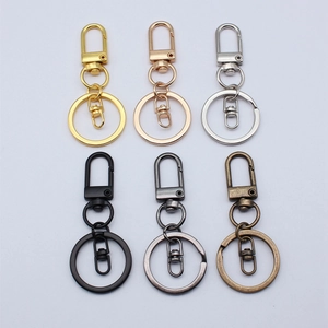 Set di 6 portachiavi in metallo con anelli piatti da 25mm e chiusure a D in vari colori