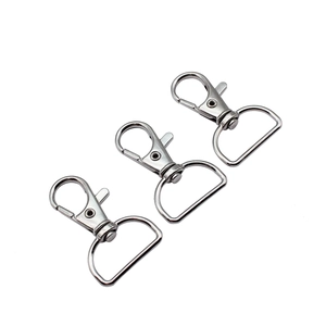 Drie zilveren karabijnsluitingen van zinklegering met D-ringen voor 20mm riemen en DIY