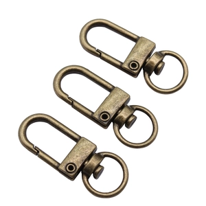 Three antique bronze 34mm swivel lobster clasps for DIY jewelry and bag hardware