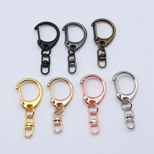 Set of 7 colorful 43mm metal swivel lobster clasps for DIY keychains and bag accessories