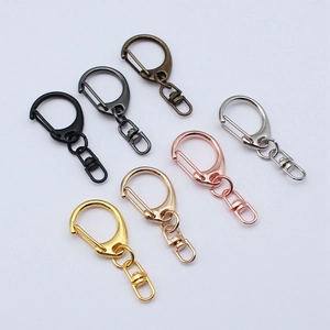 Assorted multicolor 43mm swivel lobster claw clasps with D-rings for DIY keychains